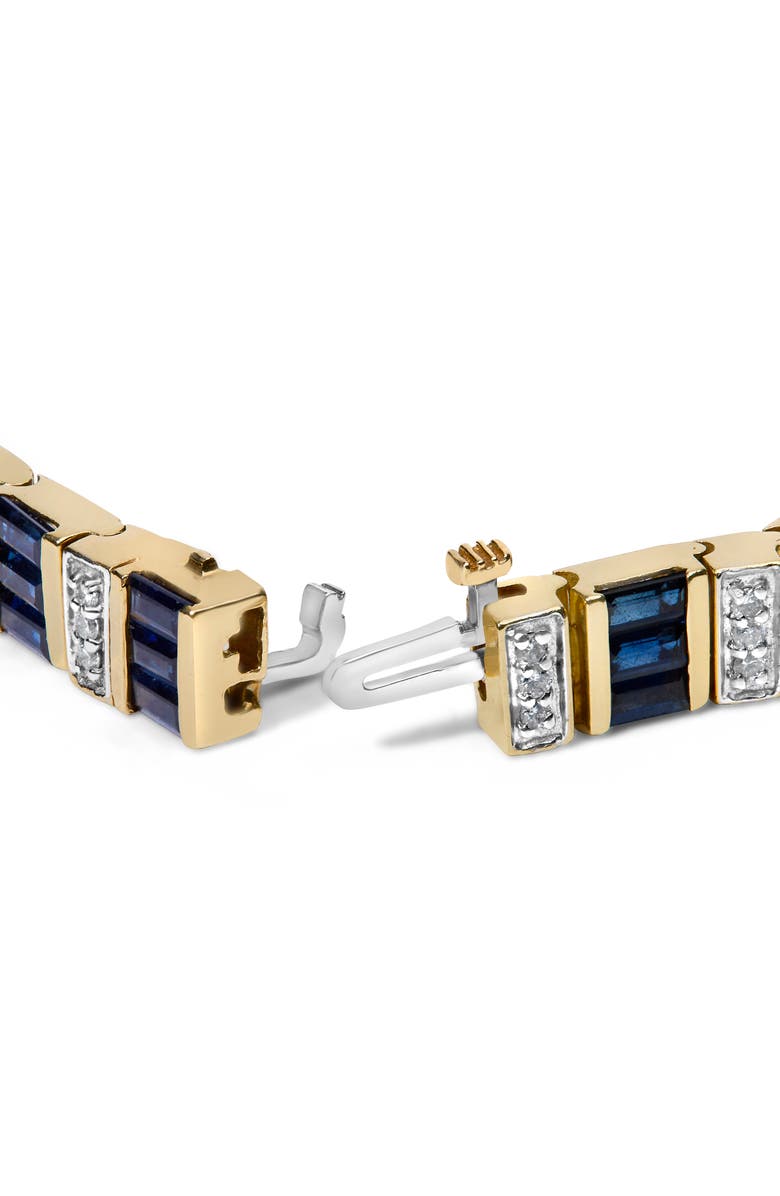 Haus of Brilliance 14K Gold 2/5 Cttw Diamond & 8.0 Cttw Sapphire Link Bracelet, Alternate, color, Yellow