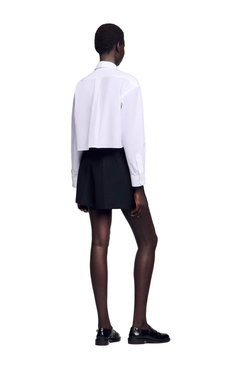 SANDRO High-waisted shorts with buttons, Alternate, color, Black