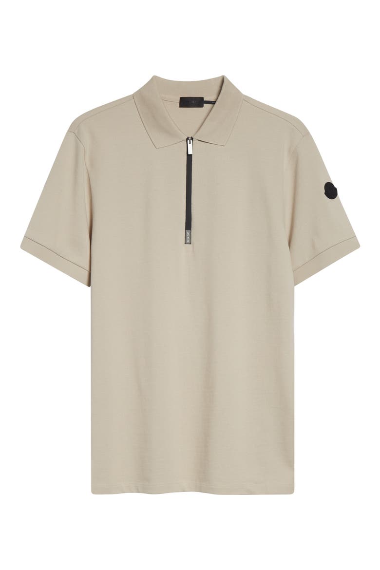 Cotton Pique Zip Polo, Alternate, color, AGATE GRAY