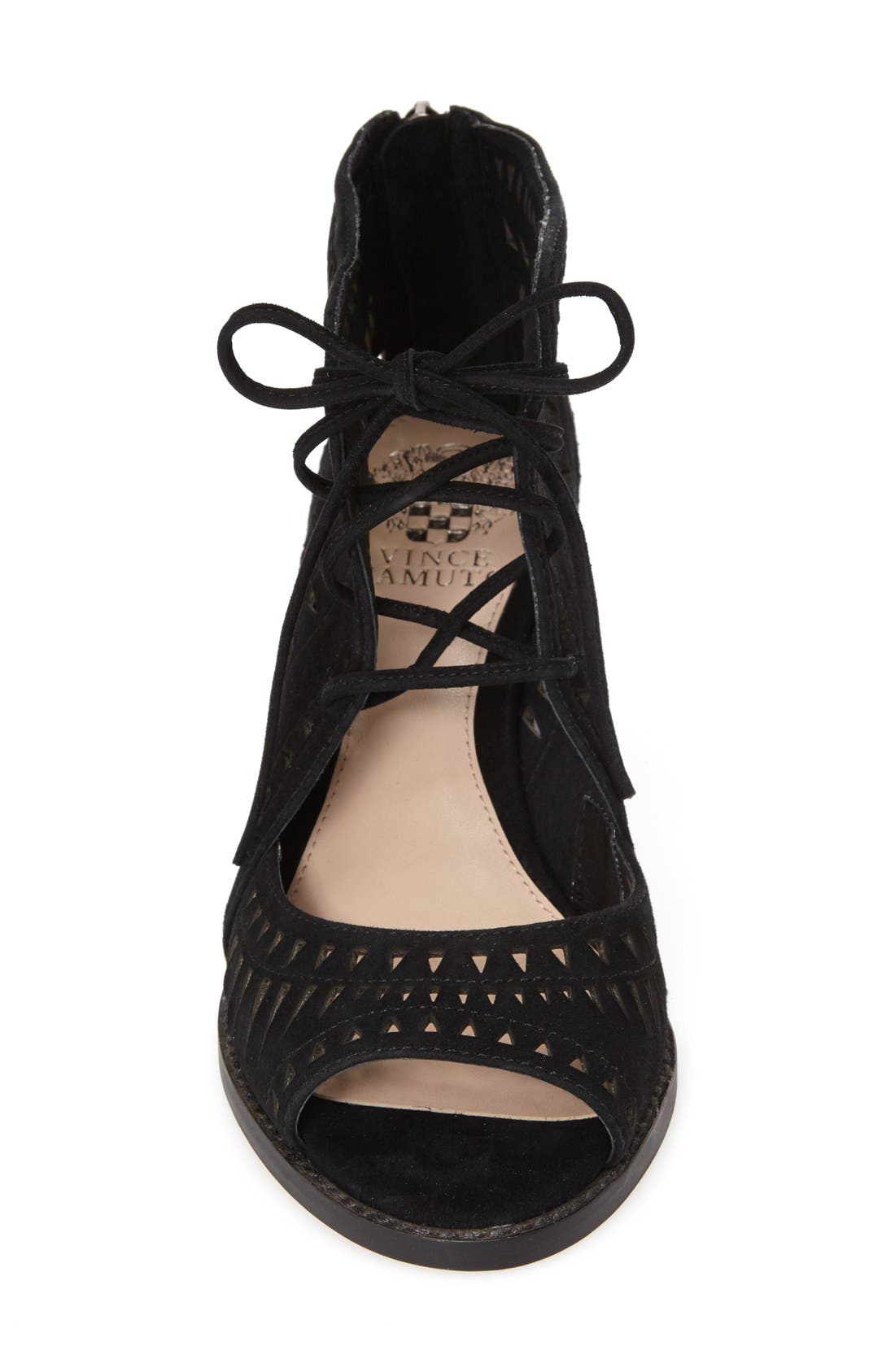 'Tarita' Cutout Lace-Up Sandal (Nordstrom Exclusive), Alternate, color, BLACK