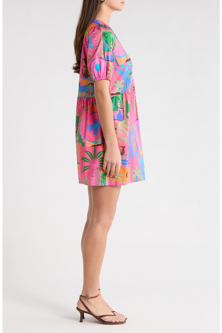 Lanus City Jerome Cotton Babydoll Dress, Alternate, color, FUCHSIA-MULTI