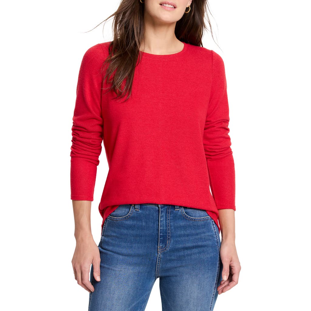 NZT by NIC+ZOE Cozy Long Sleeve Shirttail Knit Top in Amaryllis