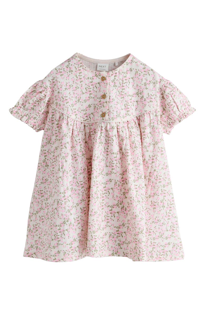 NEXT Kids' Ditsy Floral Cotton Dress, Main, color, Pink