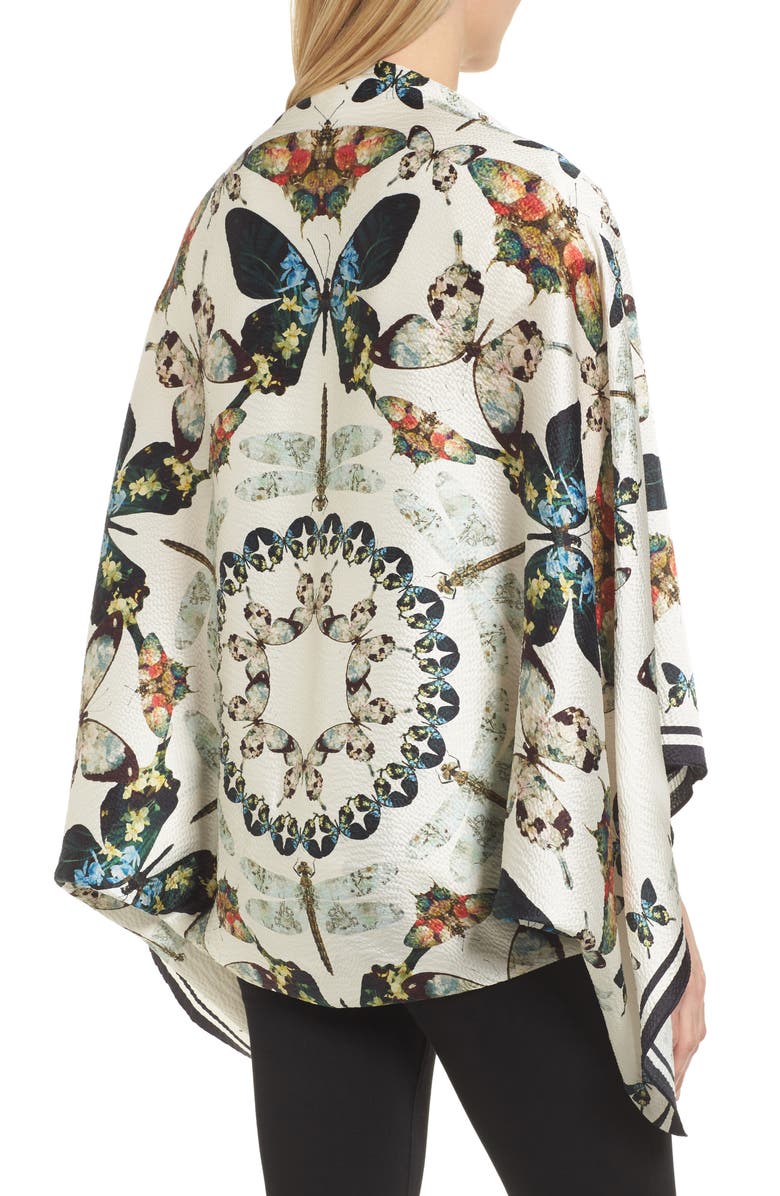 Ted Baker London Butterfly Kaleidoscope Silk Cape Scarf, Alternate, color, 