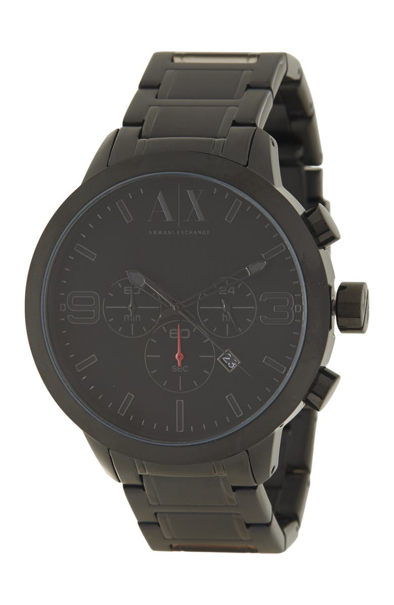 AX Armani Exchange Men's Round Chronograph Bracelet Watch, 49mm, Main, color, Black
