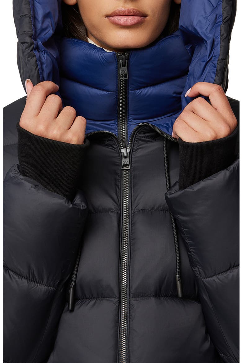 Adelita-E Water Repellent Recycled Nylon Puffer Jacket, Alternate, color, BLACK
