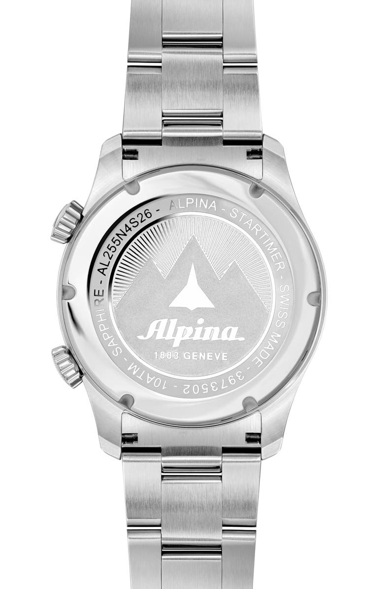 ALPINA Startimer Pilot Quartz Worldtimer Bracelet Watch, 41mm, Alternate, color, 