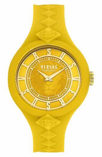 VERSUS Versace Fire Island Studs Silicone Strap Watch, 39mm