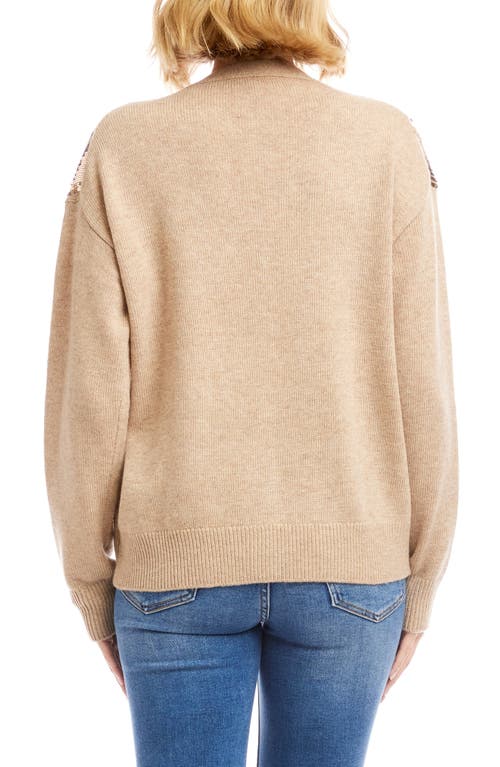 Karen Kane Sequin Cardigan In Neutral