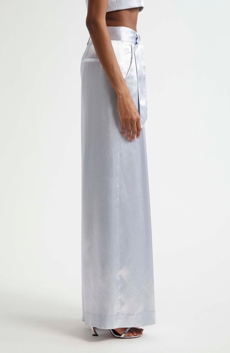 Cinq à Sept Shauna Hammered Satin Wide Leg Pants, Alternate, color, Mercury
