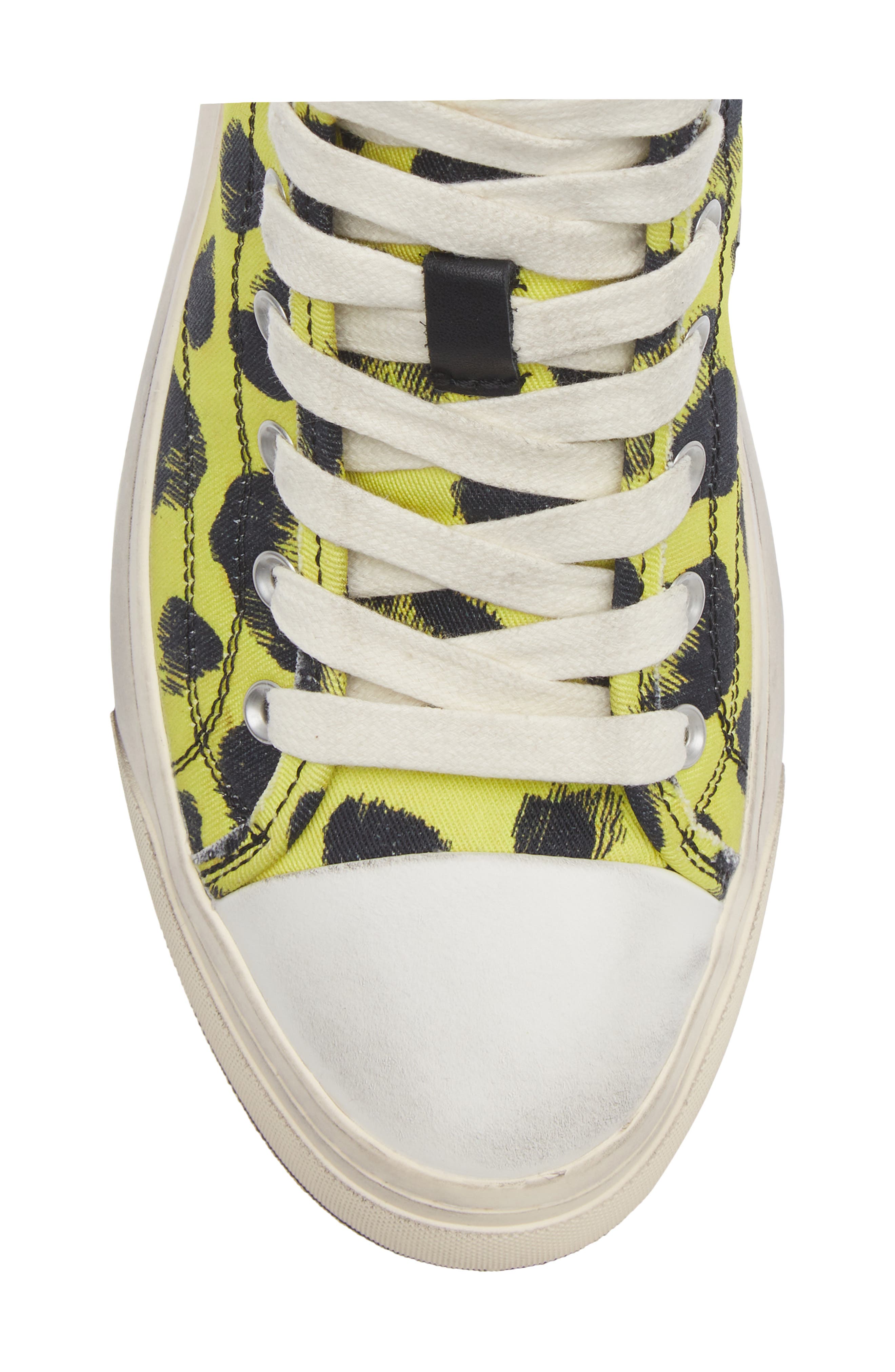 R13 Kurt Cheetah Print High Top Platform Sneaker, Alternate, color, Yellow Cheetah Print
