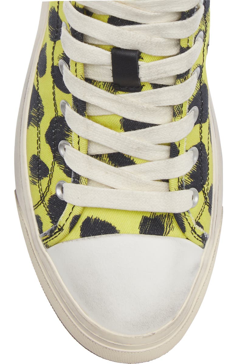 R13 Kurt Cheetah Print High Top Platform Sneaker, Alternate, color, Yellow Cheetah Print