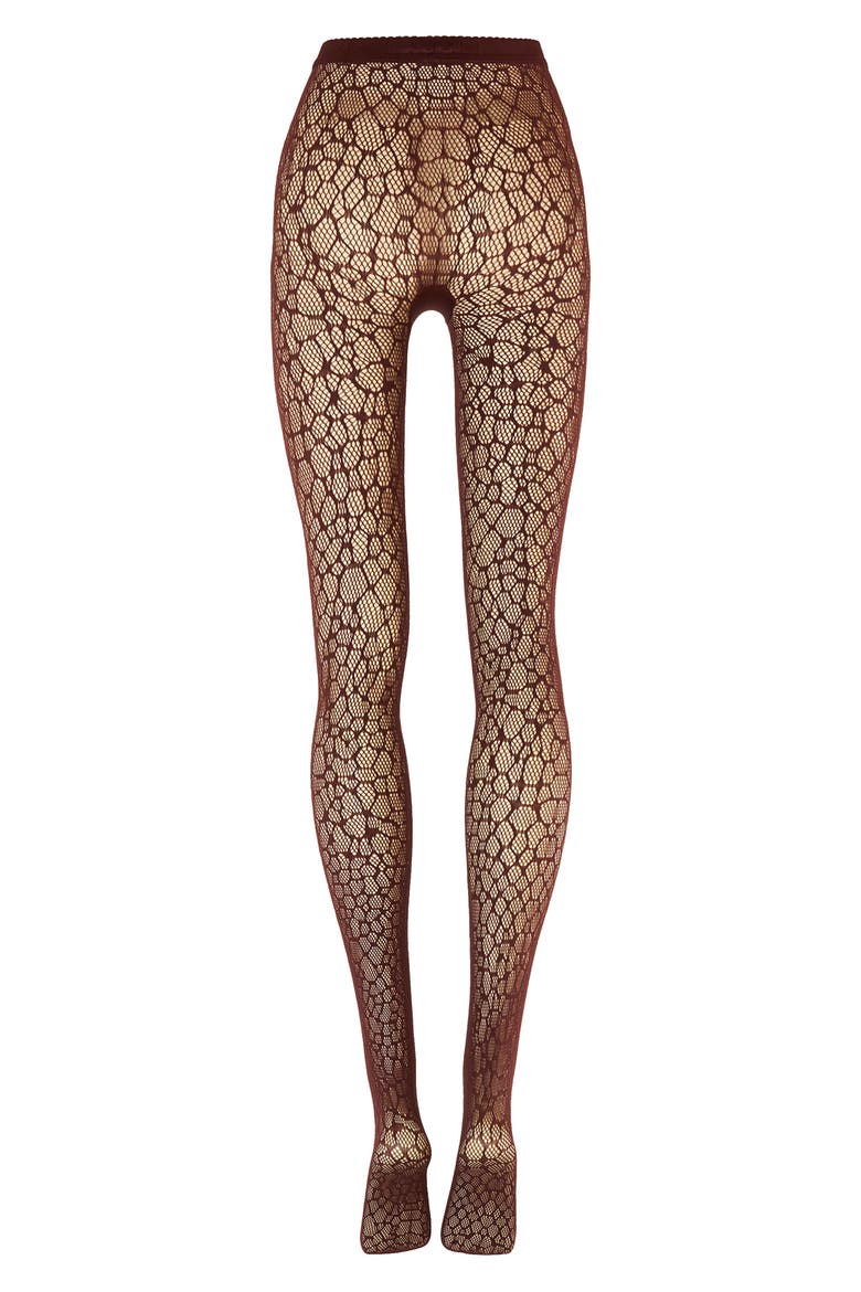 Reptile Net Tights, Alternate, color, MAHOGANY