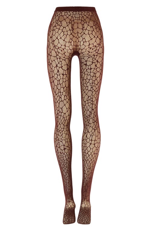 Wolford Reptile Net Tights In Brown
