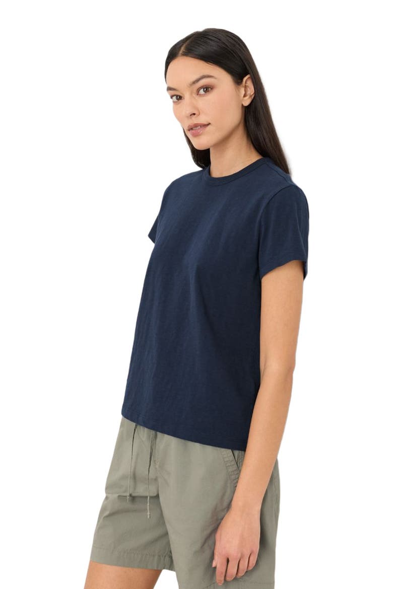 Organic Cotton Soft-Slub Essential Crewneck Tee, Alternate, color, Navy