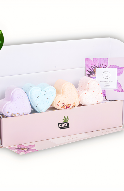 Lizush Cbd Gift Box, 5 Hearts Shaped Shower Steamers In Assorted