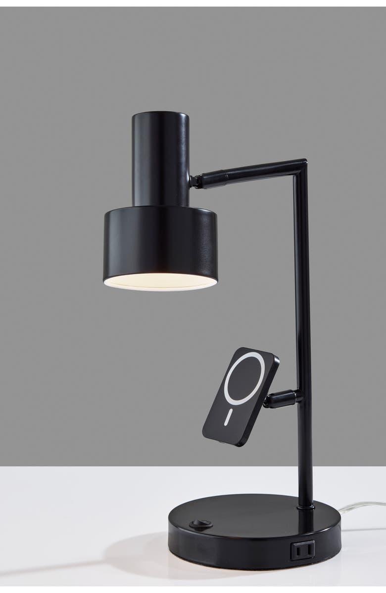 ADESSO LIGHTING Rowe Supercharger LED Desk Lamp, Alternate, color, Black