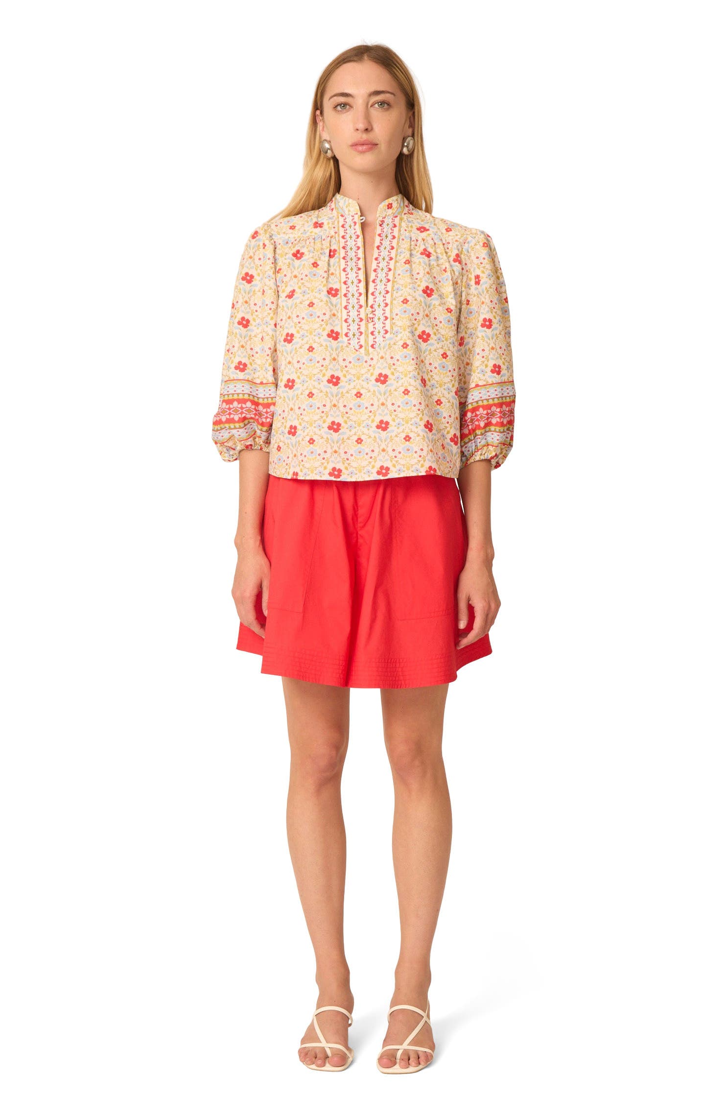 selected Red ditsy floral print