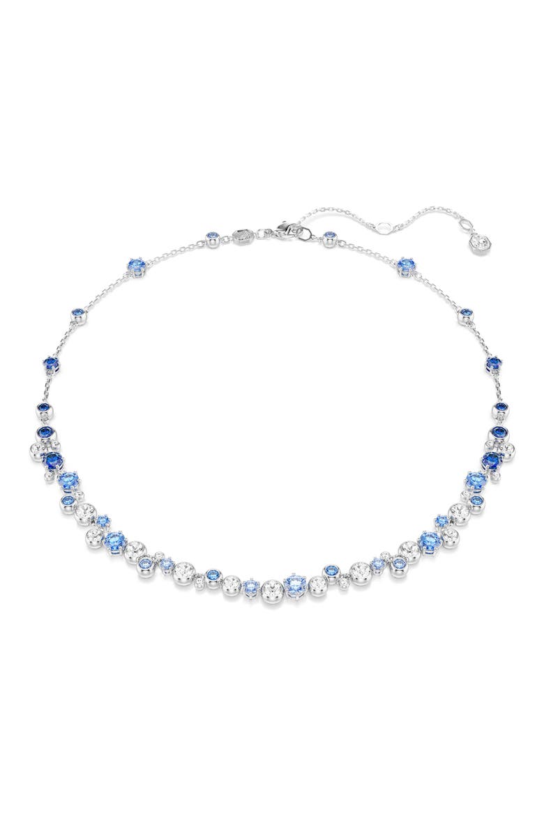 Constella Crystal & Zirconia Necklace, Main, color, SILVER/ BLUE