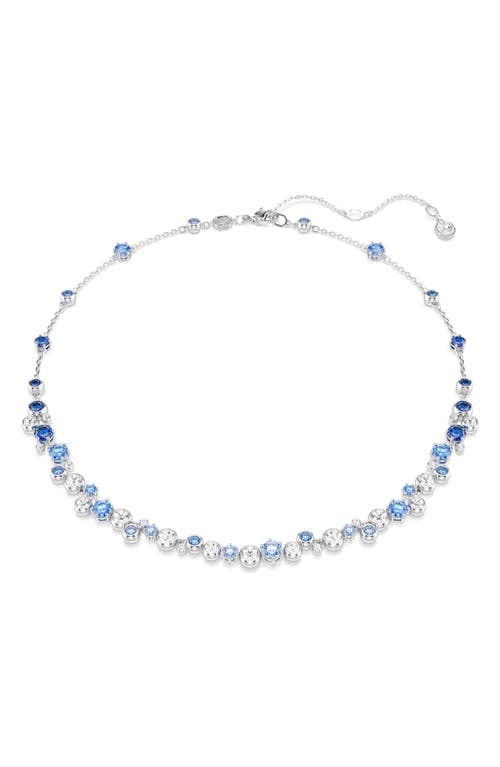 Swarovski Constella Rhodium Plated Necklace In Blue