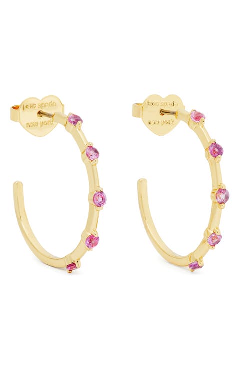 cubic zirconia hoop earrings