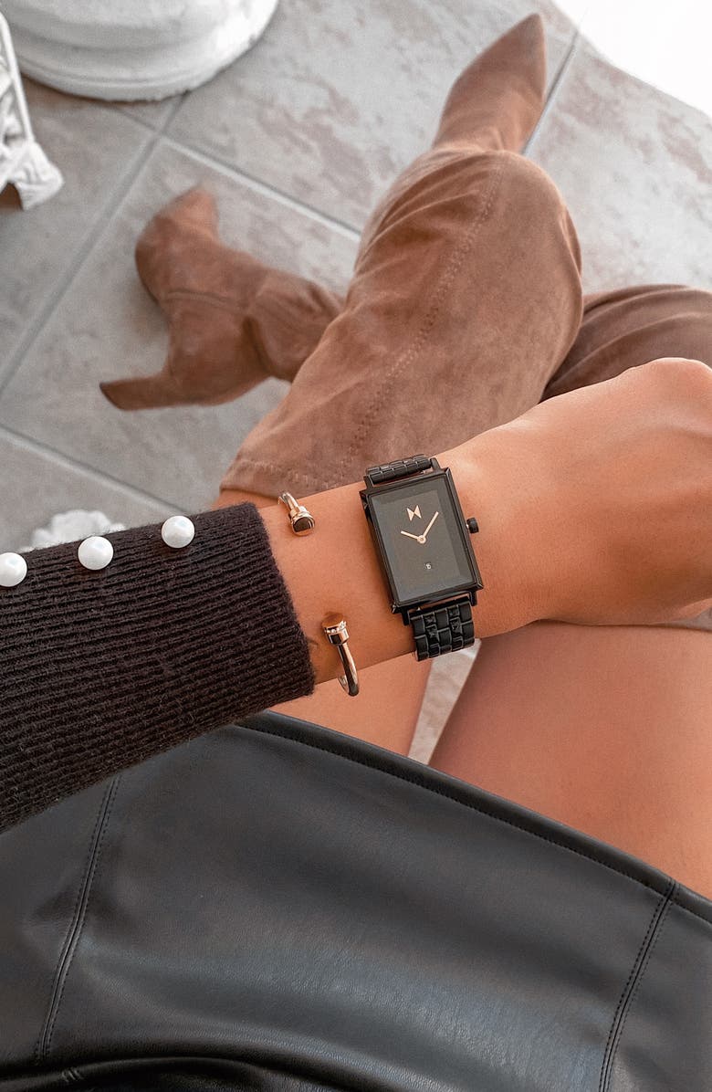 MVMT WATCHES MVMT Signature Square Caviar Bracelet Watch, 24mm, Alternate, color, 