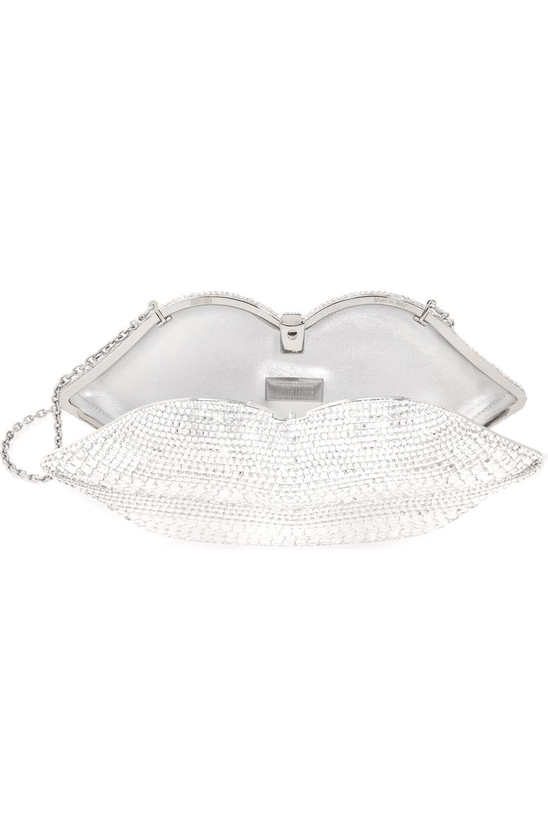 JUDITH LEIBER COUTURE Lips Crystal Embellished Clutch, Alternate, color, Silver Rhine Multi