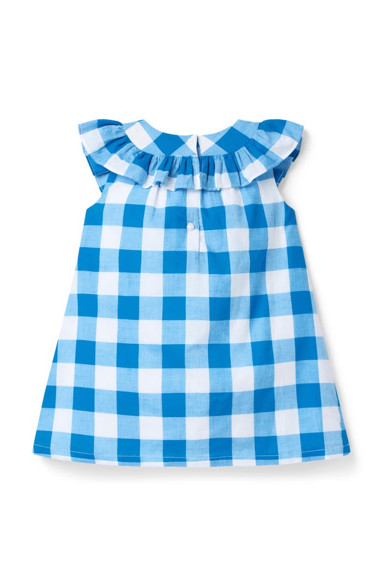 Janie and Jack Gingham Ruffle Dress, Alternate, color, Blue