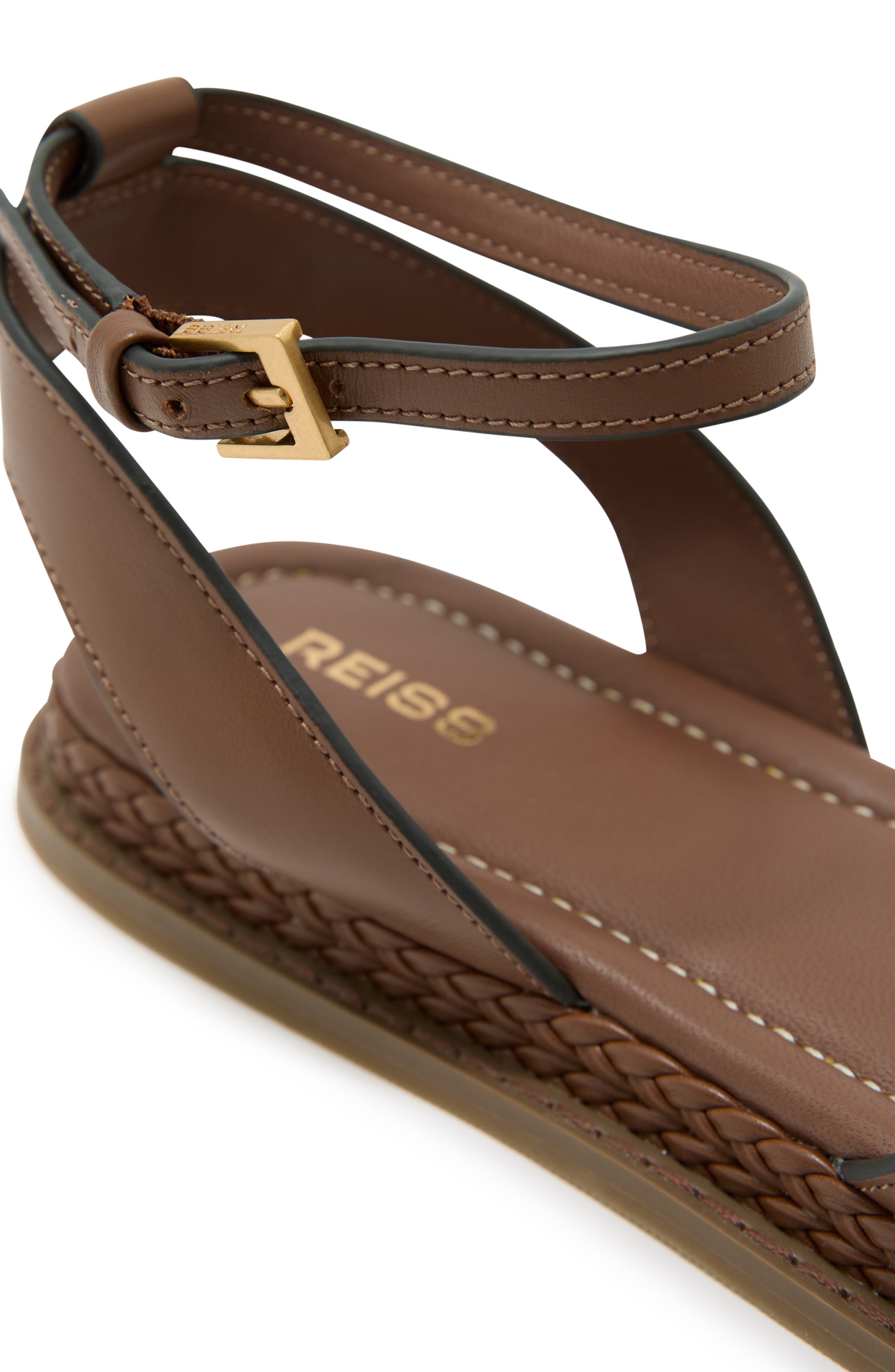 Reiss Emma Ankle Strap Sandal, Alternate, color, Tan