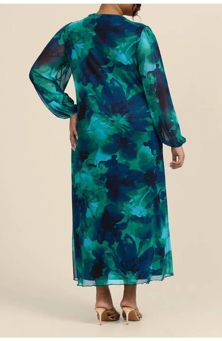 FASHION-SZN CURVE Button Up Plisse Midi Dress, Alternate, color, Green