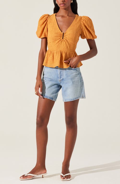 Astr The Label Mylah Puckered Top In Mustard
