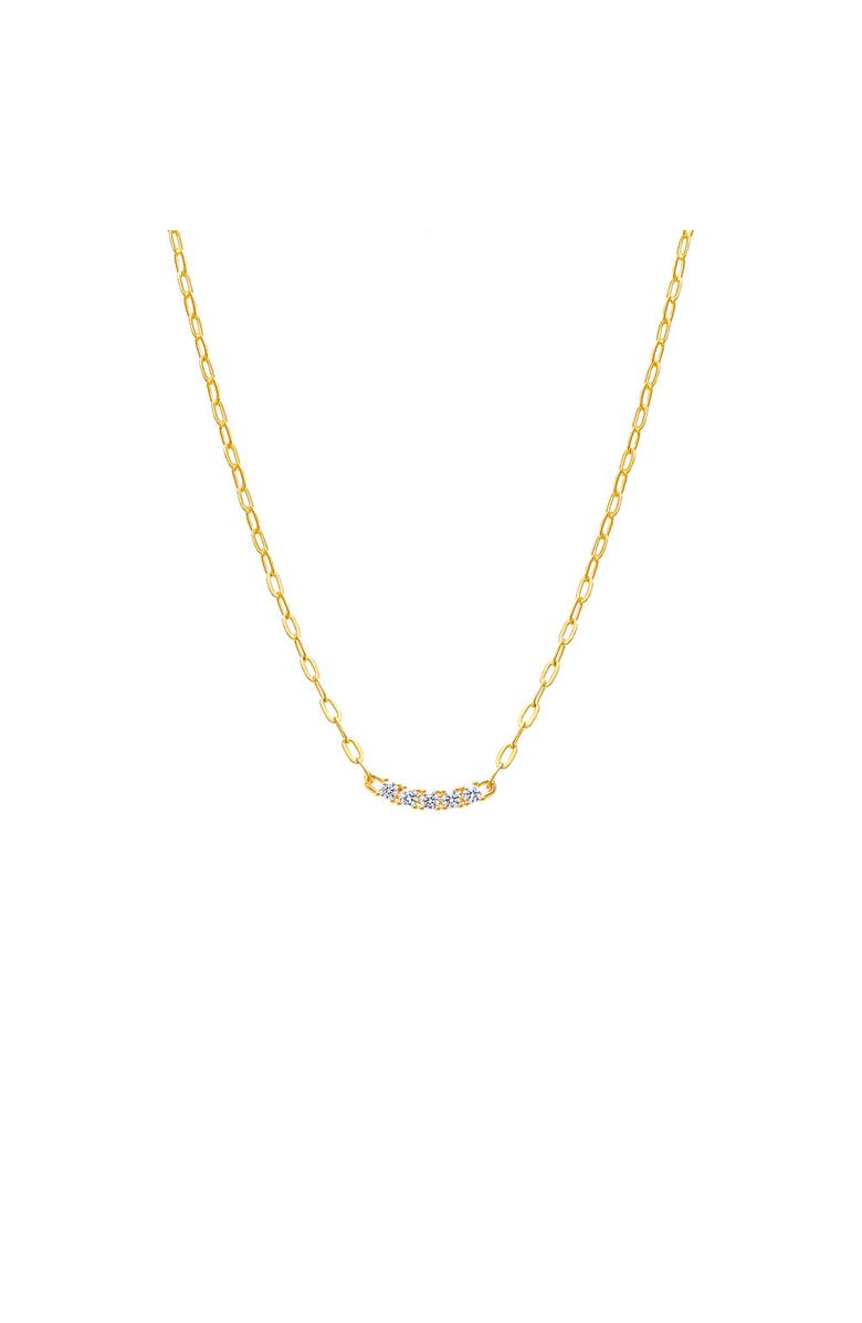 BY ADINA EDEN CZ Bar Paperclip Necklace, Main, color,
