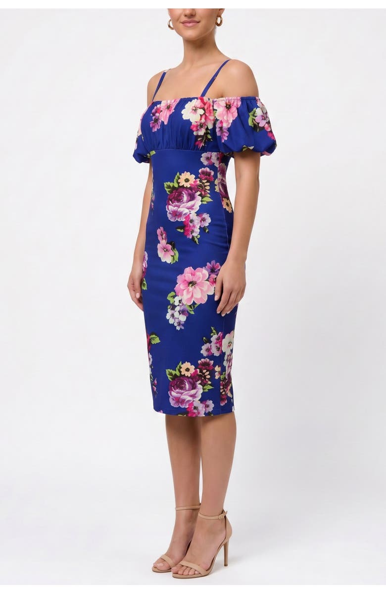 RACHEL Rachel Roy Samira Off the Shoulder Midi Dress, Alternate, color, Blue Floral