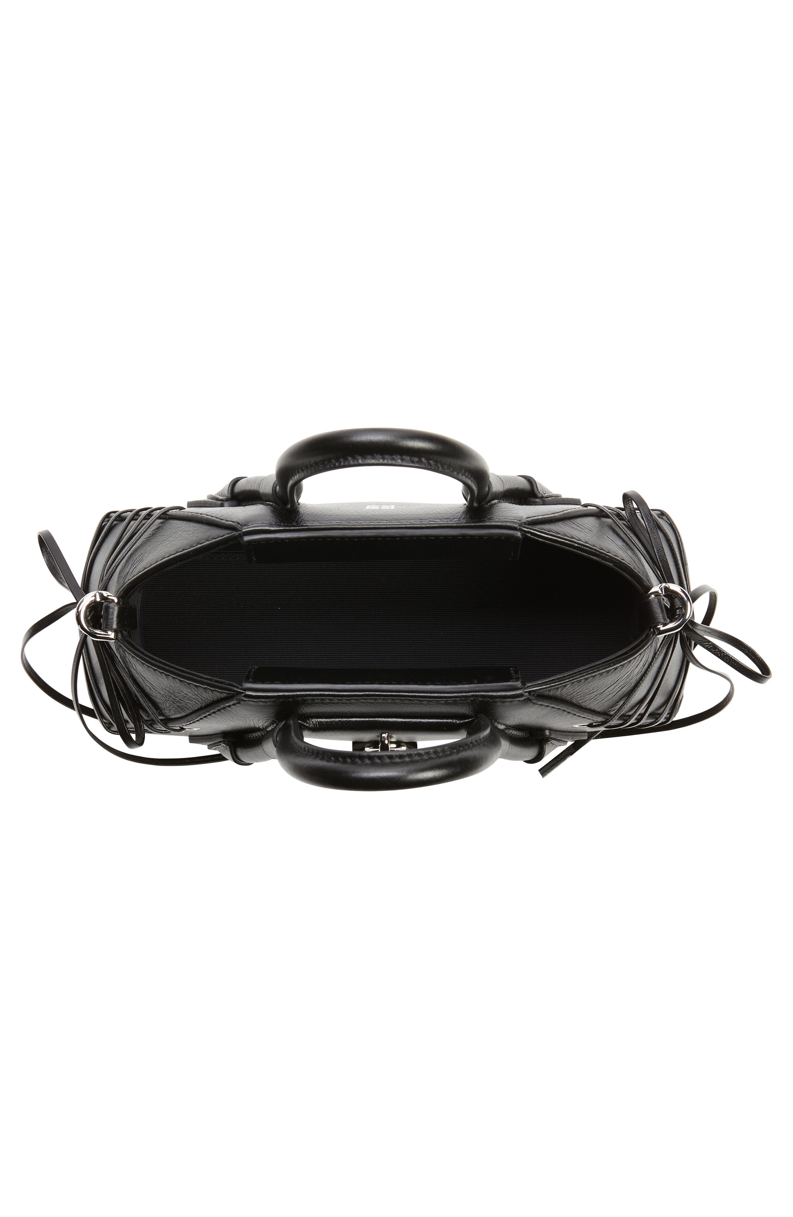 Mini Antigona Stretch Leather Satchel, Alternate, color, BLACK