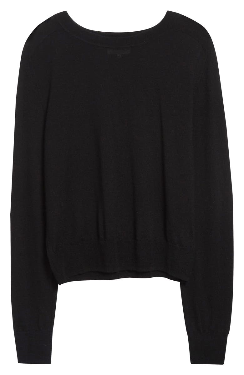 LOULOU DE SAISON Angus Cashmere Crewneck Sweater, Alternate, color, Black