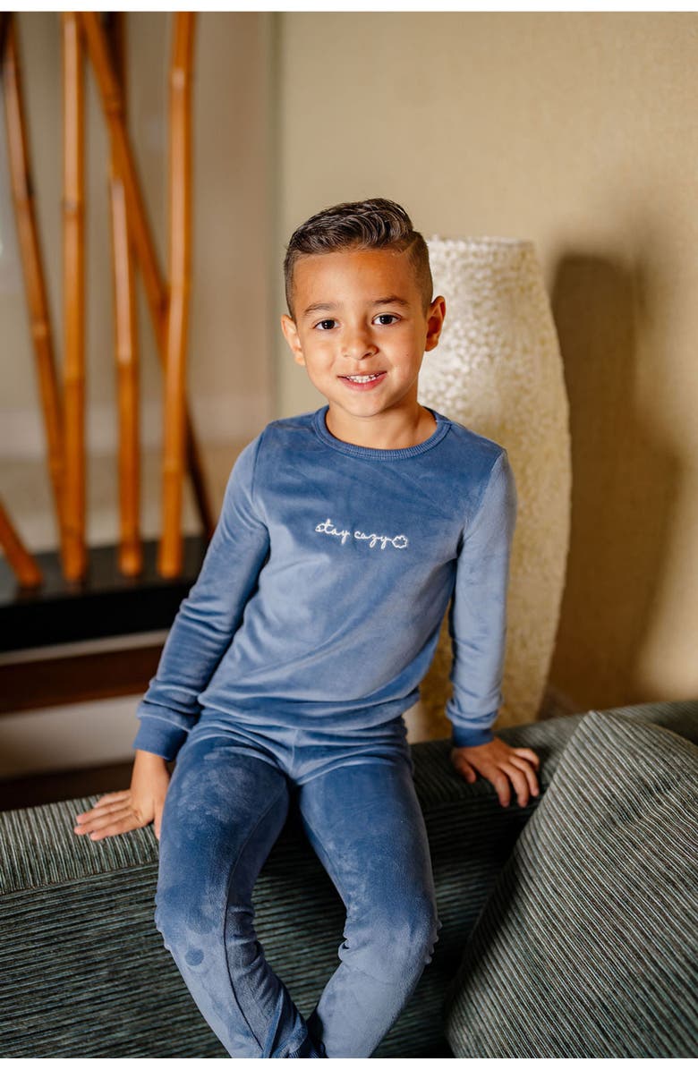 Pouf Boys Stay Cozy PJ, Alternate, color, Blue