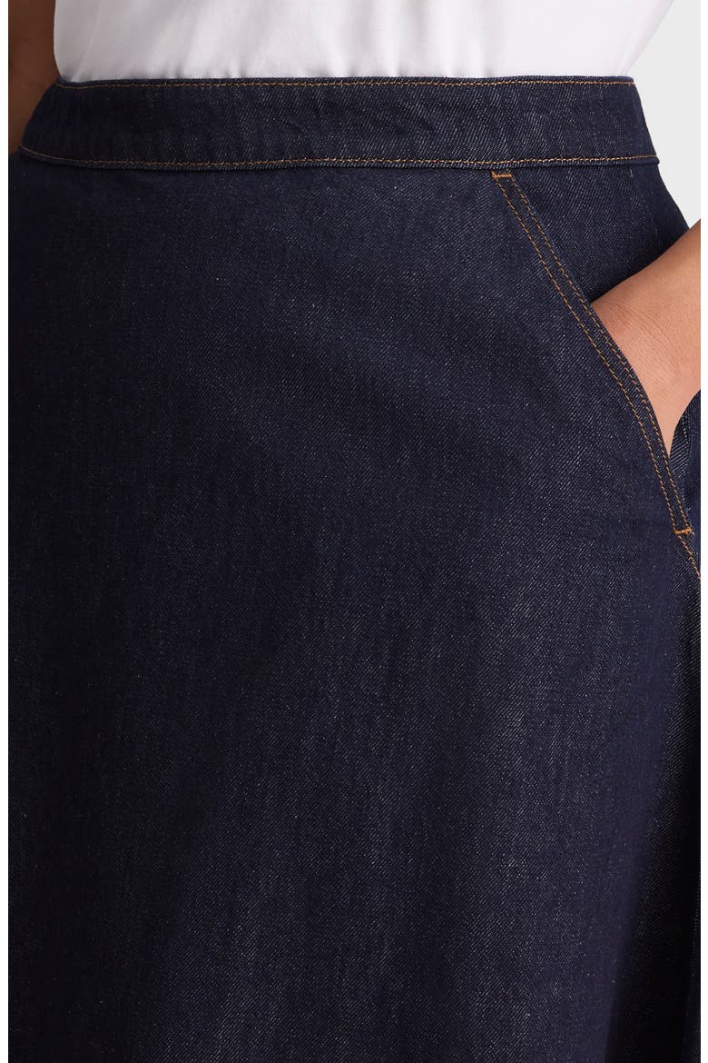 Organic Cotton Denim Midi Skirt, Alternate, color, RINSE WASH