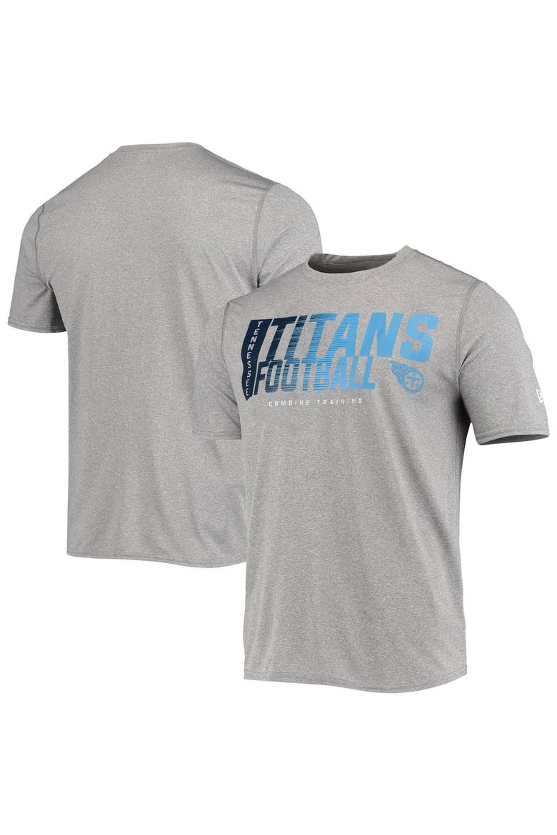Men's New Era Heathered Gray Tennessee Titans Combine Authentic Game On T-Shirt, Alternate, color, Heather Gray