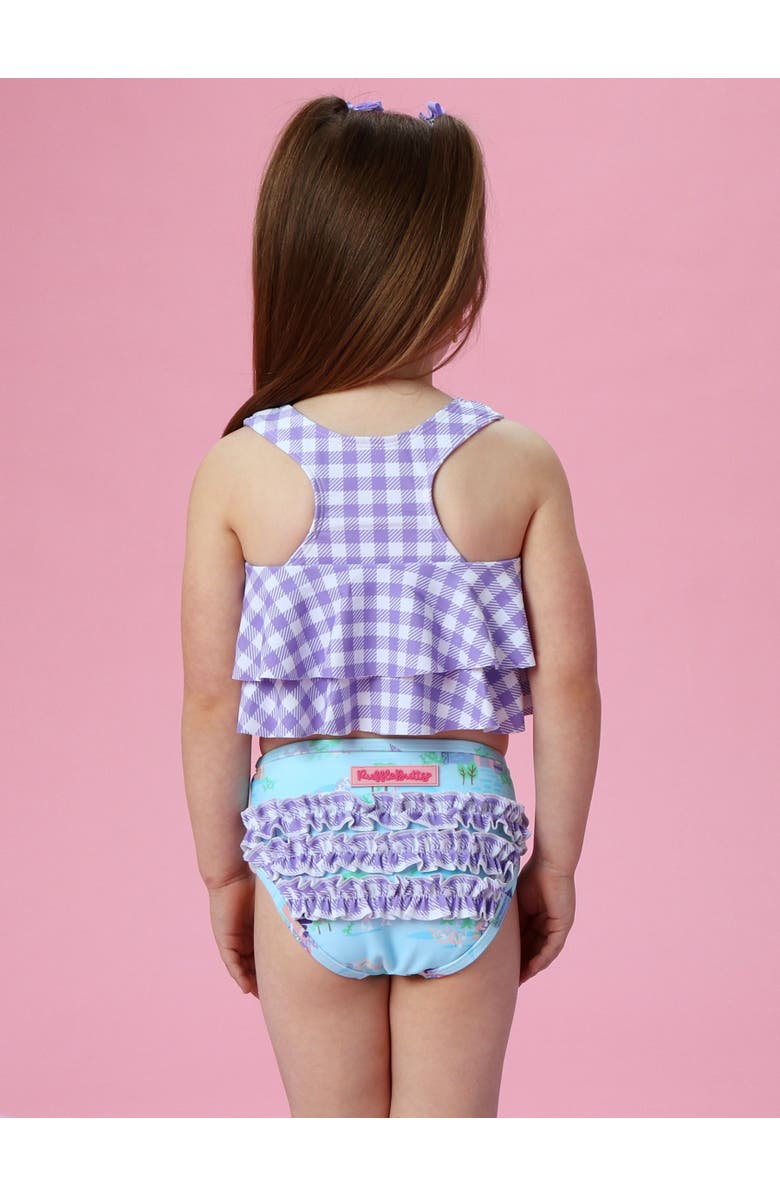 RuffleButts Girls Flounce Bikini, Alternate, color, Once Upon A Castle