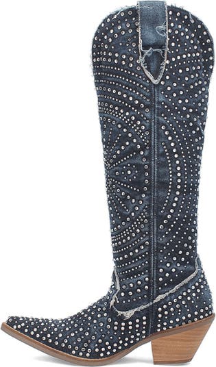 Honkeytonk Honey Knee High Denim Boot