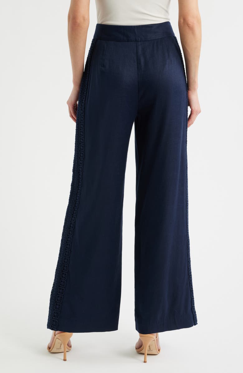 Elie Tahari The Aster Linen Blend Wide Leg Pants, Alternate, color, 