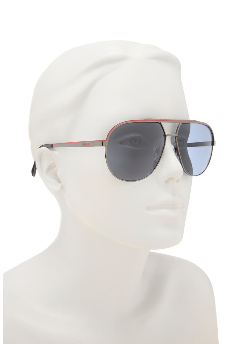 60mm Pilot Sunglasses, Alternate, color, DARK NICKEL TIN / SMOKE