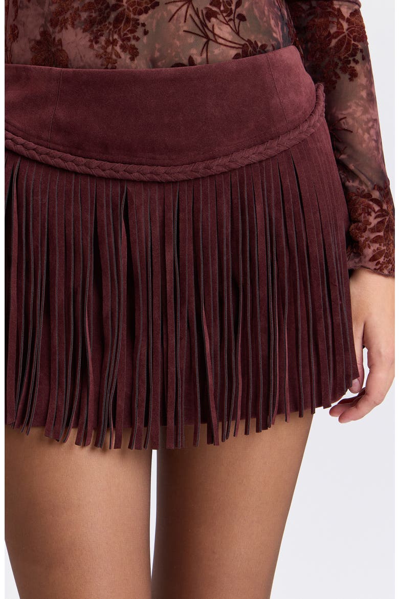 Fringe Miniskirt, Alternate, color, WINE