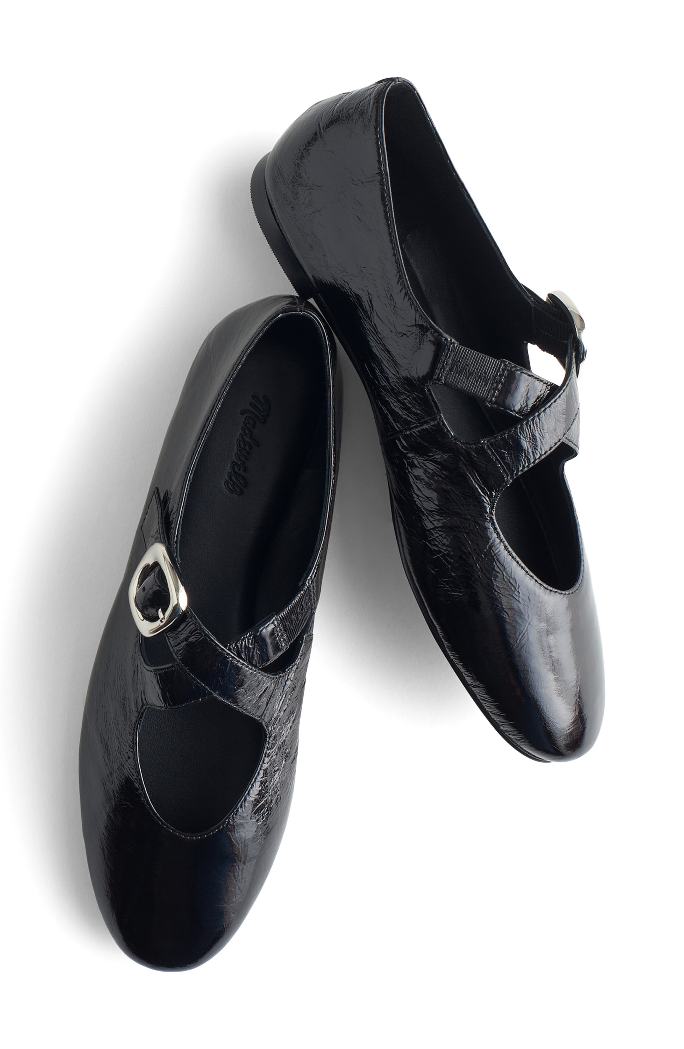 Madewell The Remy Crisscross Mary Jane Flat, Alternate, color, True Black
