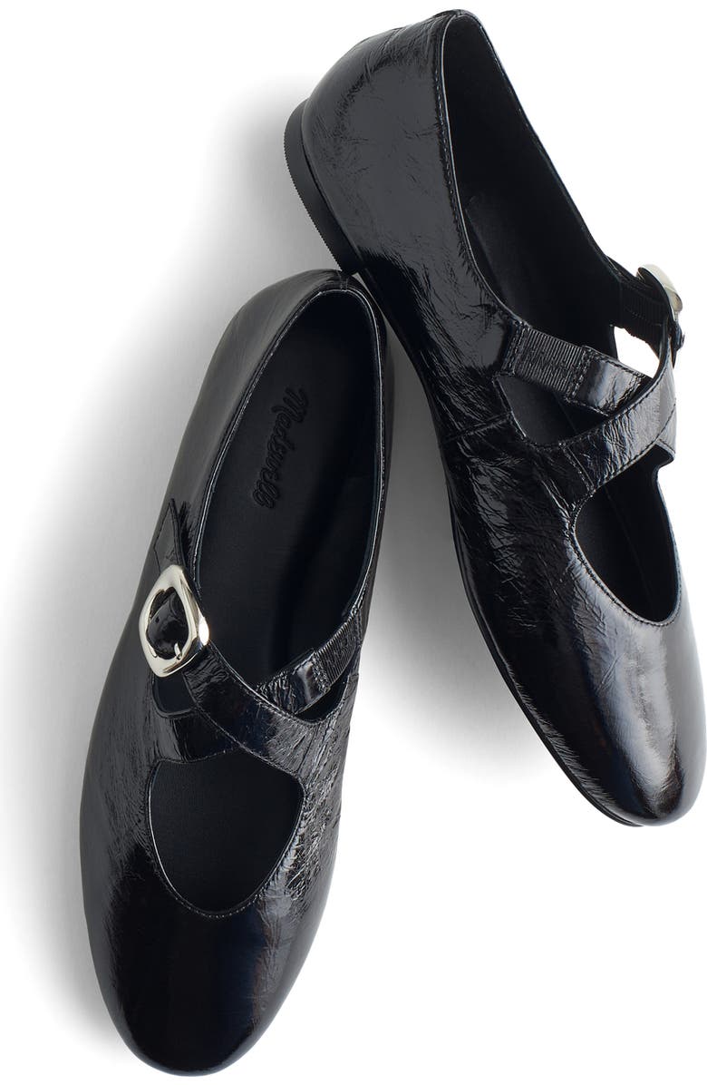 Madewell The Remy Crisscross Mary Jane Flat, Alternate, color, True Black