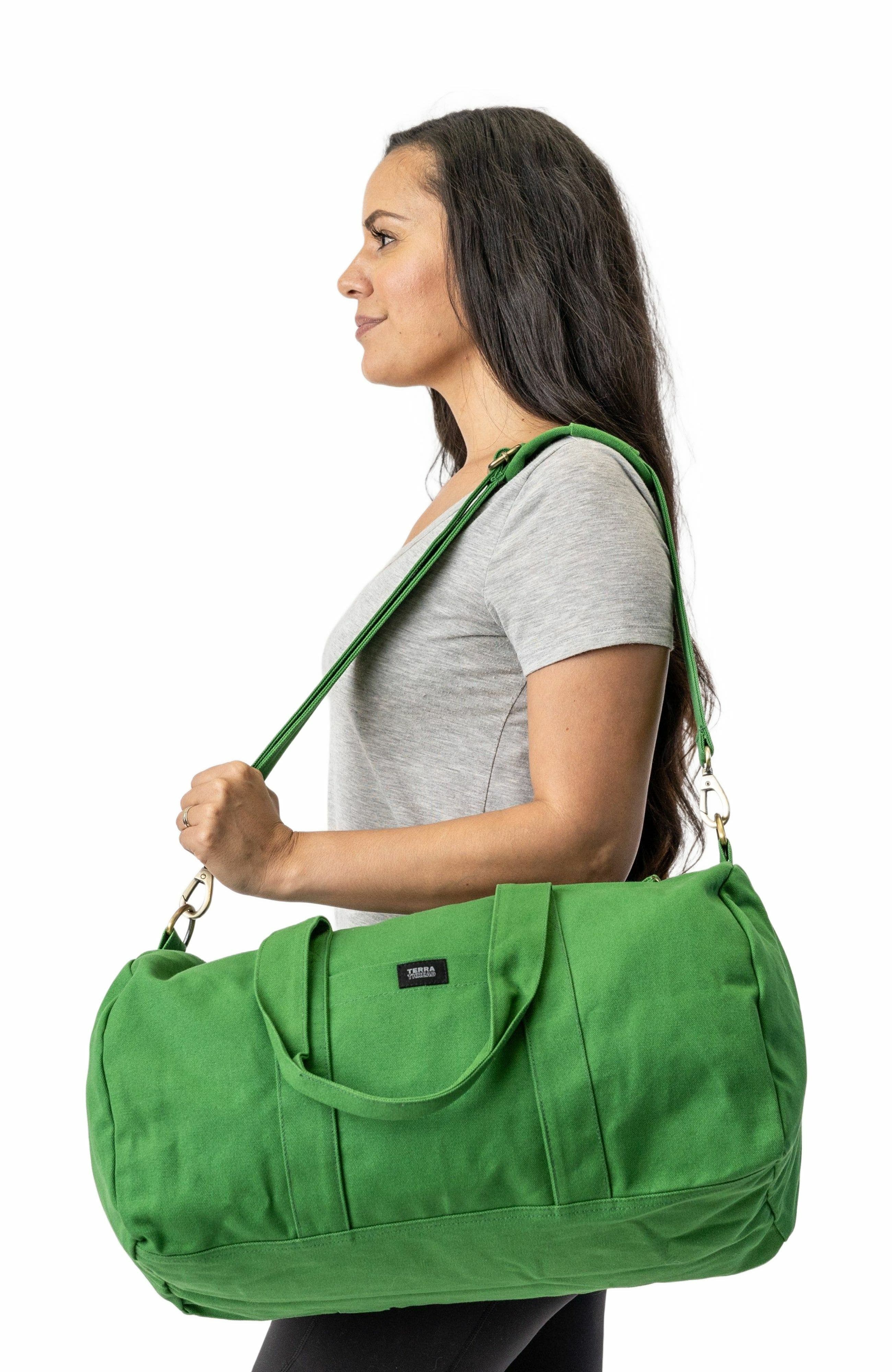 Organic Cotton Gym Bag, Alternate, color, Moss Green