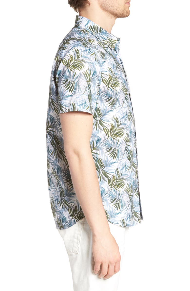 AG Nash Regular Fit Print Sport Shirt, Alternate, color, Plaited Palms