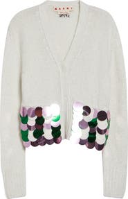 Marni Sequin Logo Cardigan
