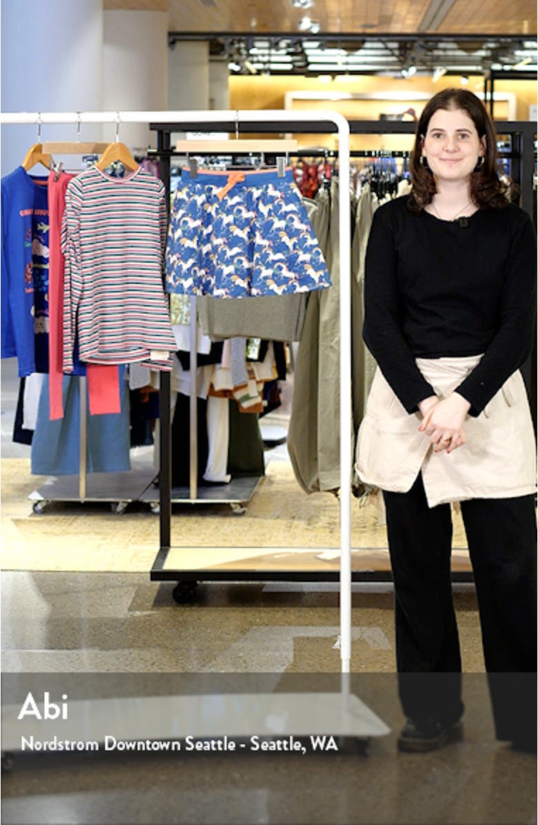 Kids' Unicorn Print Jersey Skort, sales video thumbnail