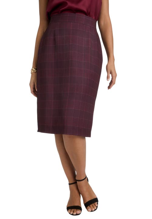 Jessica London Tummy Control Bi-stretch Pencil Skirt In Purple